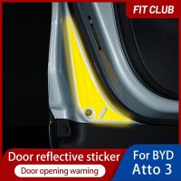 4 Pcs For BYD Atto 3 Car Reflective Stickers Atto 3 Accessories Car Door Sticker Decal Safety Mark Warning Tape Reflective Strip