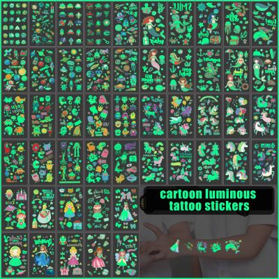 hot！【DT】✿๑  10 Pack Glowing Tattoos Facial Temporary Color Kids Stickers