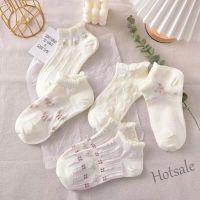 【hot sale】✹✻ D19 2022 Spring Summer New Style Japanese Cute Fresh Sweet Lace Pure Cotton Womens Socks Boat