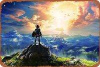 ตำนานของ Zelda ลมหายใจของโปสเตอร์เกมส์การล่าสัตว์ป่าเกมป้ายดีบุกโลหะ,ป้ายดีบุกห้องเล่นเกม,วิดีโอรูปลอกเกมส์,ของขวัญการเล่นเกม,ของขวัญสำหรับนักเล่นเกมของขวัญสำหรับเขา8X12นิ้วเครื่องตกแต่งฝาผนัง