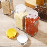 Multiple Set Seasoning Jars Square Glass Container Seasoning Bottle Kitchen Outdoor Camping Seasoning Container Spice Container