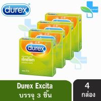 Durex Excita ดูเร็กซ์ เอ็กซ์ไซตา ขนาด 53 มม บรรจุ 3 ชิ้น [4 กล่อง] ถุงยางอนามัย ผิวแบบขีด condom ถุงยาง