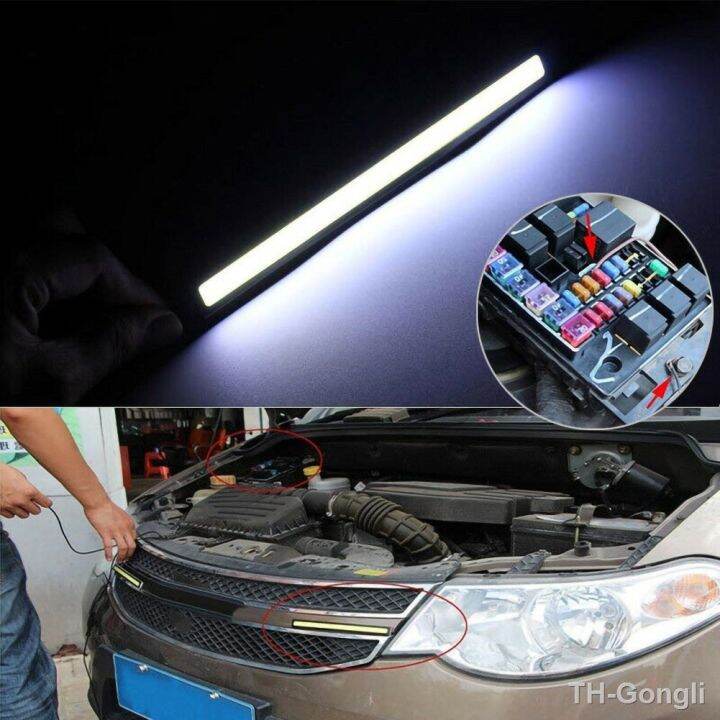 hot-1-10pc-super-17cm-cob-fog-bulb-car-drl-strip-bar-12v-6500k-interior-styling-lamp