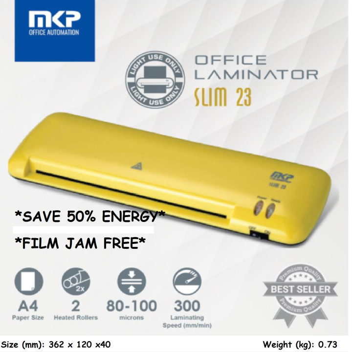 MKP A4 Laminate / Laminator / Laminating Machine SLIM23 SLIM 23 JAM