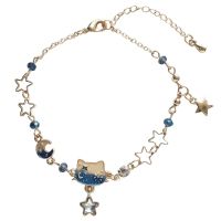 Children Fairy tale Cat Heart Bracelets Blue Star Moon Star Lucky Cat Bracelets for Child Kids Girls Women