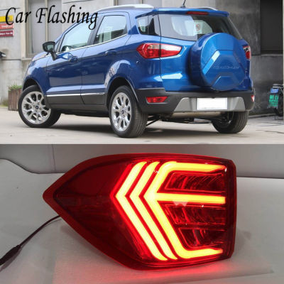 ไฟท้าย LED 2ชิ้นสำหรับ Ecosport 2013-2020ไฟท้ายไฟท้ายไฟตัดหมอก DRL + เบรค + จอด + ไฟสัญญาณ87Tixgportz อะไหล่รถยนต์