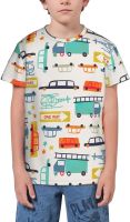 Cartoon Car Airplane T- Shirt Short Novelty for Boys and Girl