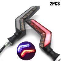 【New】2Pcs สัญญาณไฟเลี้ยวรถจักรยานยนต์ Led 12V Highlight Wing Of Light Flowing Type Blinker Indicator Universal Accessories