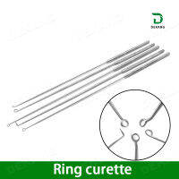 แหวน Curette จมูกไซนัส Curette สแตนเลสโลหะผสมไทเทเนียมตรงหัวข้อศอกพลาสติกศัลยกรรมอุปกรณ์