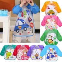 【DT】hot！ Cartoon Baby Bibs Sleeve Apron Children Feeding Smock Bib Soft Toddler Clothing Kids