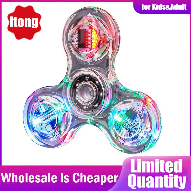 Budget Spinner Glow Dalam Gelap Main Anti Tekanan Led Tri Spinner Ausme Bercahaya Spinners Kinetik Gyroscope untuk Kanak Kanak