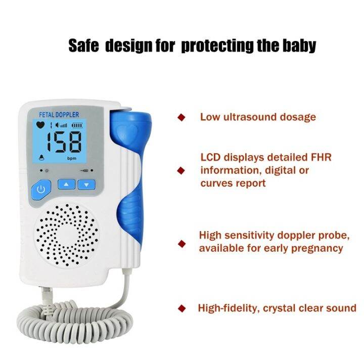 Fetal Doppler handhold Pocket portable sound Baby heart pregnancy
