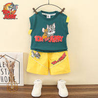 Boys And Girls Vest Suit 2023 New Children Summer Cartoon Cat And Mouse Shorts Sleeveless Two-Piece Suit Tide