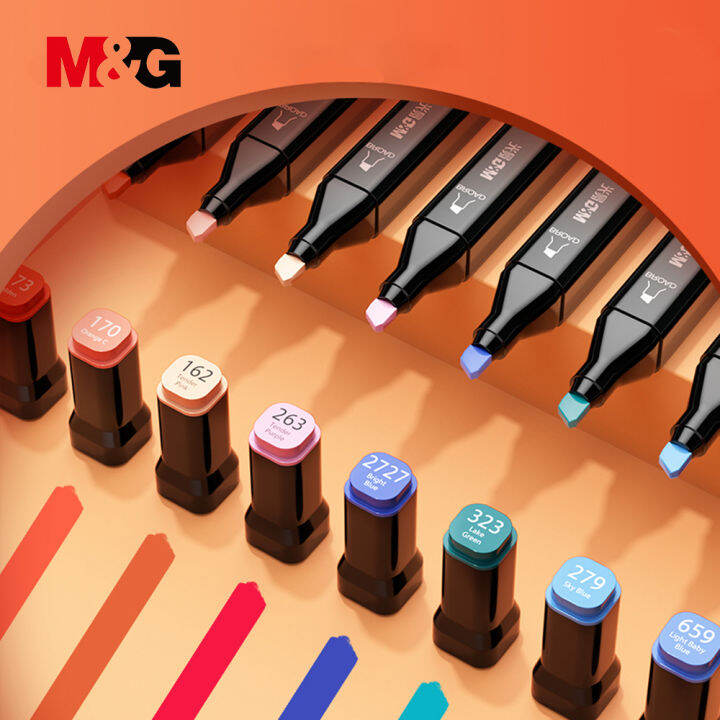 M&G Double Tip Square Art Marker 30 colors School Art supplies Lazada