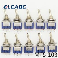 10Pcs ON-OFF-ON 3 Pin 3 Position Mini Latching Toggle Switch AC 125V/6A 250V/3A Electrical Circuitry  Parts