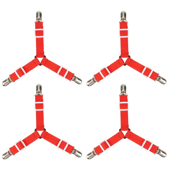 4PCS Bed Sheet Holder Corner Straps Mattress Cover Clips to Hold Sheets