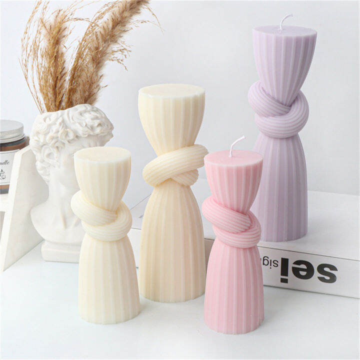 diy-handmade-crafts-making-tools-cylindrical-vertical-pattern-candle-mold-double-knotted-striped-knotted