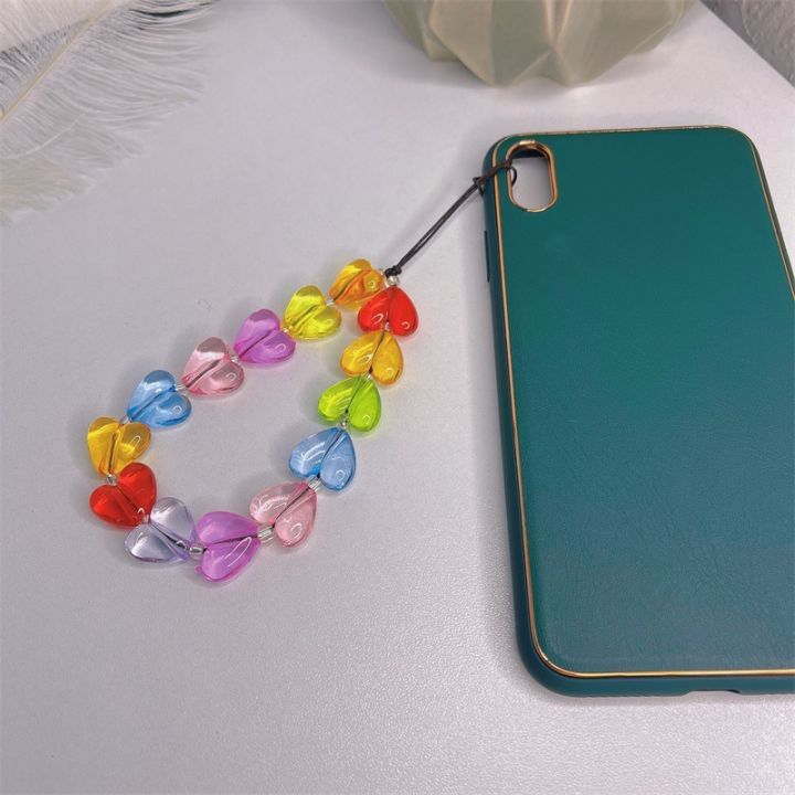 2021-new-colorful-sweet-cute-transparent-heart-beaded-long-mobile-phone-chain-for-women-girls-trend-party-jewelry-accessories