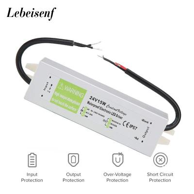90-250V AC to DC 24V 15W 0.625A Lighting Transformer LED Drive Adapter Aluminum IP67 Outdoor Waterproof Switching Power Supply Electrical Circuitry Pa