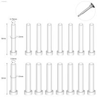 ☇▩๑ ZS 10-50 Pcs/lot Transparent Acrylic Earrings Tube Anti Allergy Sleeve Tubes Protection Ear Safety Pad Protector Accessories 8MM