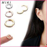 MIKI 1PC 6/8/10mm Daith Conch Snug ซิลเวอร์ โกลด์ โรสโกลด์ แหวนจมูก ต่างหูฮักกี้ฮูป CZ เจาะหู เครื่องประดับร่างกาย