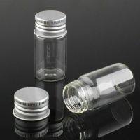 10pcs glass sample bottles with aluminum caps cosmetic containers medicine bottles 15ml