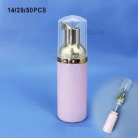 14/28/50PCS Pink Gold Empty Plastic Foamer Pump Bottle Face Lashes Cleanser Foaming Cosmetic Bottle Soap Dispenser Wholesale