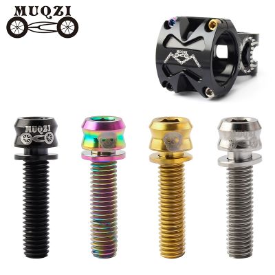 【CW】 MUQZI 4PCS Handlebar Stem Screw M5x15/17/19 Titanium Alloy Fixing Bolts Ultra-Light MTB Road Fixed Parts