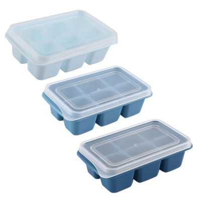 Ice Tray Food Grade PP Easy Cleaning Stackable Design Soft 11.5x7x4cm Compact Ice Cube Tray with Lid for Freezer