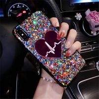 （ NEW）3D หัวใจรักเลื่อม Bling สำหรับ Huawei P30 P40 P20 Lite Mate 10 20 P50 Pro Nova 2S 2i 3 3i Honor 10 8 9 Lite 8X 7C ฝาครอบ