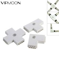 5pcs 4 pin LED Connector L T X Shape For connecting corner right angle 10mm 5050 LED Strip Light RGB Color Easy install Strip LED Strip Lighting