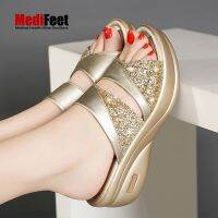 COD DSFEDTGETEER ?Medifeet Womens Summer Muffin Fashion Outdoor Wear Wedge Sandals