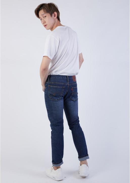 golden-zebra-jeans-กางเกงยีนส์ขากระบอกเล็กผ้าริมแดงฟอกจัสติน-size-เอว-28-36