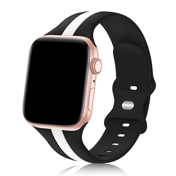hot-seller-suitable-for-applewatch8-watch-strap-iwatch7-silicone-contrast-fashion-boys-and-girls