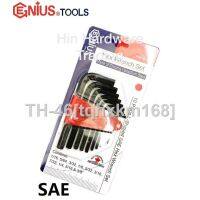 ✠☃ GENIUS TOOLS 10PCS ( 1/16 - 3/8 ) SAE HEX KEY WRENCH SET HK010S