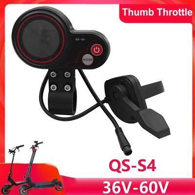 QS-S4 36V-60V Thumb Throttle LCD Display Meter Kit for Zero 8 9 10 8X 10X Electric Scooter 6PIN Display Accessories
