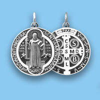 เงินแท้925 Saint benedict เหรียญจี้ exorcism Amulet ambushing CROSS San Benito เหรียญเงิน925 PURE