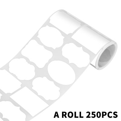 White Blank Chalkboard Labels Sticker 8 Styles Roll Erasable Removable Waterproof Label for Glass Bottle Jar PVC Labels 250pcs