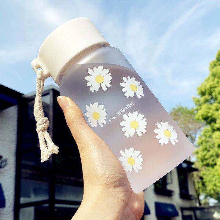 little-daisy-frosted-water-bottle-creative-frosted-water-bottle-portable-rope-for-travel-tea-cup-drink-bottle-tea-juice-cup