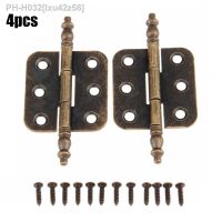 4PCS Antique Bronze Crown Head Hinges 6 Holes Jewelry Gift Box Decorative Hinge For Cabinet Furniture Hardware Accessories