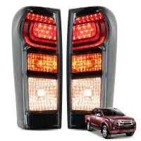 ไฟท้าย สโมคเลนส์ ซ้าย+ขวา LEDs ตัว L จำนวน 2ชิ้น สีสโมก Isuzu D-Max D max D-Max อีซูซุ ดีแม็ก ดีแม็ค 2ประตู 4ประตู ปี 2012-2018 สินค้าราคาถูก คุณภาพดี Set Smoke Lens Leds Tail Lamp Lights bulbs