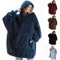 【CW】 and Loose Fleece Hoodies Thickened Wearable Blankets Couple  39;s New