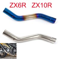 ZX6R ZX10R Motorcycle Exhaust Contact Middle Link Pipe Slip on Exhaust For kawasaki ZX 10 ZX-10R 2008-2017 ZX 6R ZX-6R 2009-2014 Haberdashery