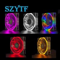 【YD】 Chassis fan 12CM double-sided light-emitting computer silent desktop cooling 16 lights