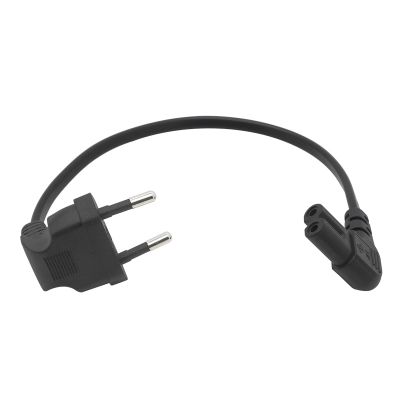 ：“{》 2 Pin Prong EU Power Supply Cable Cord 1.5M Angled To IEC C7 Figure 8 Power Cable For  Power Supply LED TV Laptop Camera