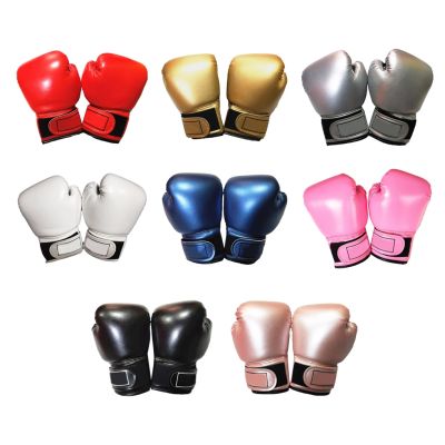 1 Pair Kids Boxing Gloves Training Sparring Fitness Gym Mitts Portable Beginner Professional Hand Protector Rose Red
