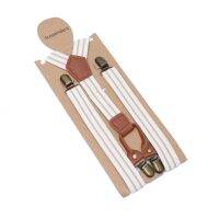 【YF】♈◈✱  Fashion Men Striped Elastic Suspenders Clip-on 2.5CM Width Wedding Adjustable Braces