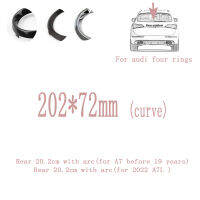 1ชิ้น202มิลลิเมตร * 72มิลลิเมตรโค้งสำหรับออดี้สี่แหวนฉลากดัดแปลงด้านหลังฉลากรถสำหรับออดี้ A7 A7L ด้านหลังฉลากสัญลักษณ์สติ๊กเกอร์อุปกรณ์เสริม