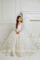 【hot】▤  Dresses Ivory Sleeve Wedding Prom Pageant Gowns Floral Appliques