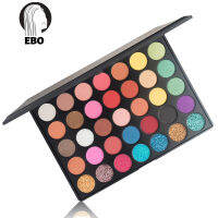 EBO พาเลตต์อายแชโดว์35สีพร้อมไข่มุก/เลื่อม/เครื่องแต่งหน้าแต่งตากันน้ำแบบมืออาชีพสำหรับงานปาร์ตี้ทุกวัน